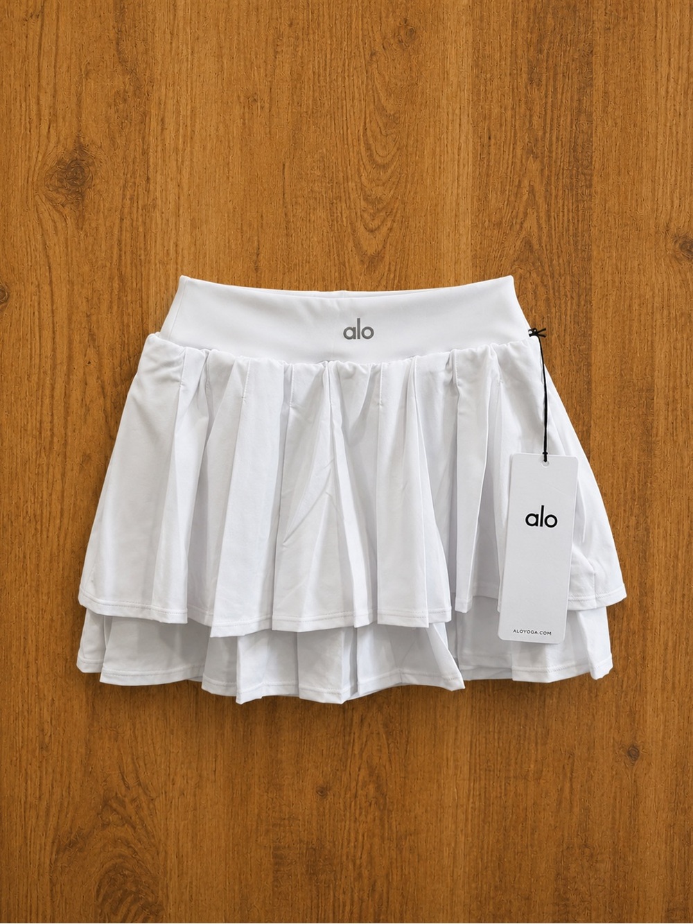 Alo White Double Or Nothing Tennis Skirt